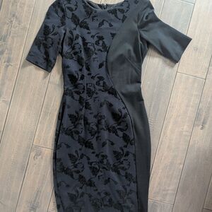 French Connection Black Sheath Dress Short Sleeve Crew Neck